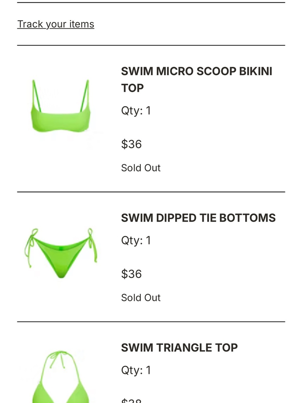 SKIMS Neon Lime Triangle Bikini Top - Picture 3 of 3